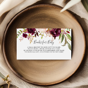 Rustic Boho Floral Baby Shower Book Request Enclosure Card