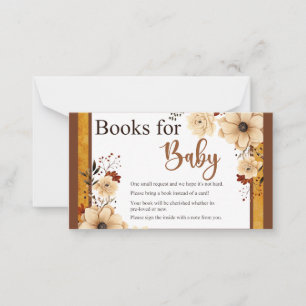 Rustic Boho Floral Baby Shower Books for Baby Card