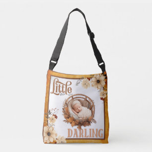Rustic Boho Floral Baby Shower Crossbody Bag