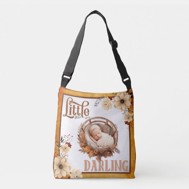 Rustic Boho Floral Baby Shower   Crossbody Bag (Front)