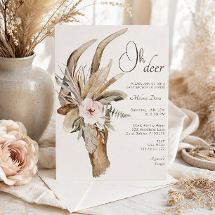 Rustic Boho Floral Baby Shower Invitation
