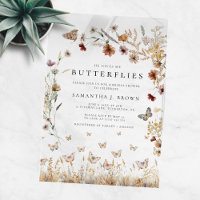 Rustic Boho Floral Butterflies Bridal Shower