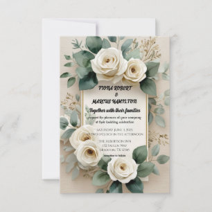 Rustic Boho Floral Elegant Wedding Thank You Card