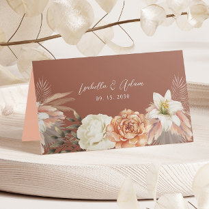 Rustic Boho Floral Fall Wedding Place Card