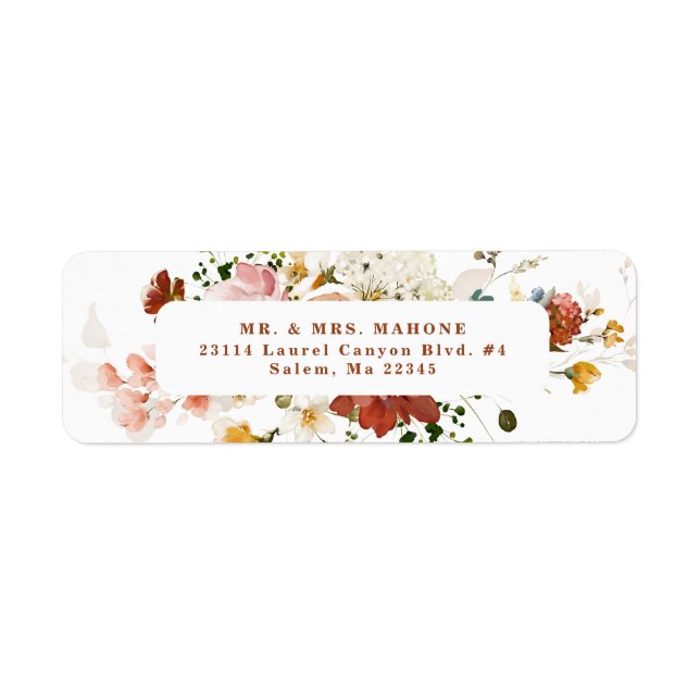 Rustic Boho Floral Garden Return Address (Front)