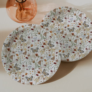 Rustic Boho Floral Paper Plate