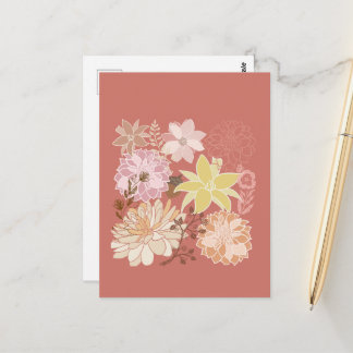 Rustic Boho Floral Pattern Postcard