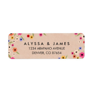 Rustic Boho Floral Return Address Labels