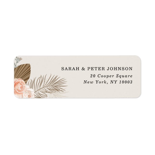 Rustic Boho Floral Terracotta Return Address Label (Front)