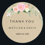 Rustic Boho Floral Thank You Wedding Sticker<br><div class="desc">Beautiful boho rustic floral design. Matching collection in the Little Bayleigh Store! We have used artwork from: www.createthecut.com</div>