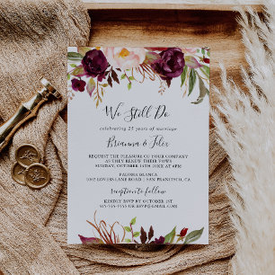 Rustic Boho Floral We Still Do Vow Renewal Invitation
