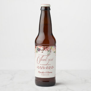 Rustic Boho Floral Wedding Favours Beer Bottle Label