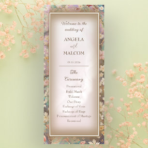 Rustic Boho Floral Wedding Flat Program Programme