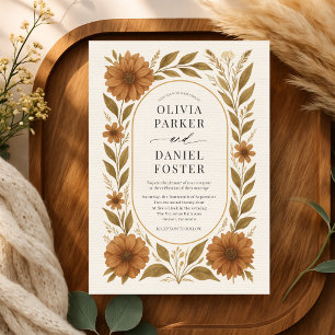 Rustic Boho Floral Wedding Invitation