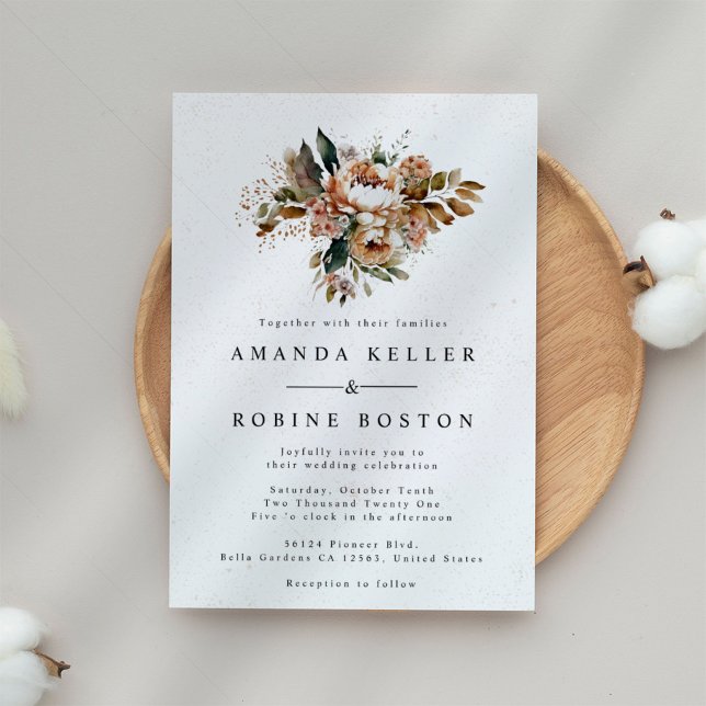 Rustic Boho Floral Wedding Invitation (Creator Uploaded)