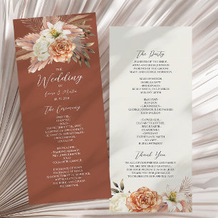 Rustic Boho Floral Wedding Programme