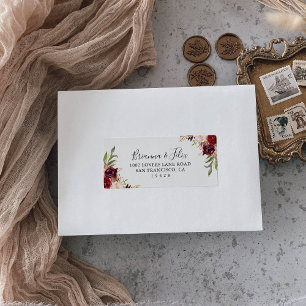 Rustic Boho Floral Wedding RSVP Address Label