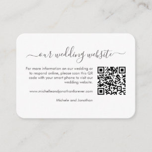 Rustic Boho Floral Wedding RSVP Details QR Code En Enclosure Card