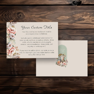 Rustic Boho Floral Western Boots Custom Enclosure Card