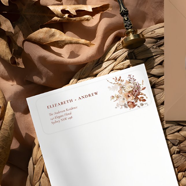 Rustic Boho Garden Flowers Wedding Return Address (Creator Uploaded)