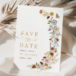 Rustic Boho Garden Flowers Wedding Save the Date Invitation<br><div class="desc">The lovely design features colourful vintage wildflowers that will delight any guest. The typography is beautifully crafted with a mix of classic and modern fonts,  making the text easy to read while also adding a touch of elegance and sophistication.</div>