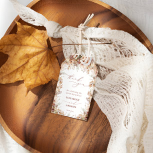 Rustic Boho Garden Flowers Wedding Thank You Gift Tags