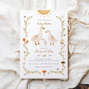 Rustic Boho Goose Baby Shower Invitation