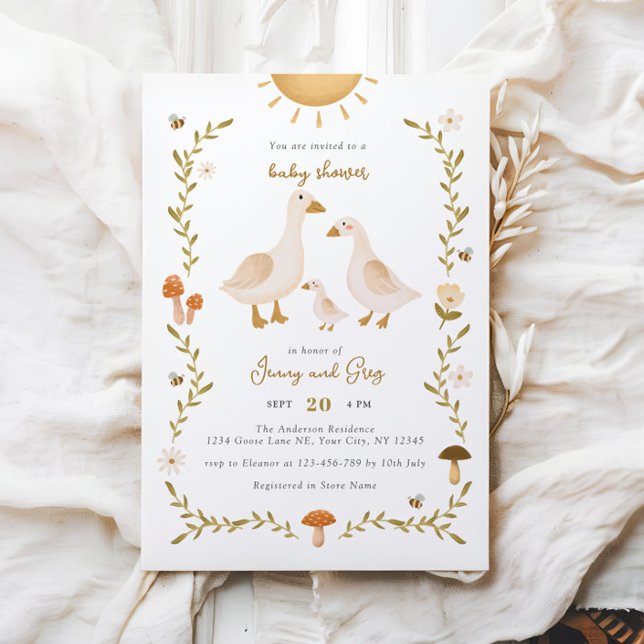 Rustic Boho Goose Baby Shower Invitation (Creator Uploaded)