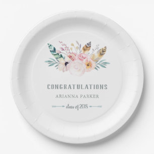 Rustic Boho Graduation Paper Plate