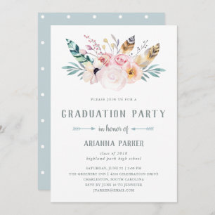 Rustic Boho   Graduation Party Invitation