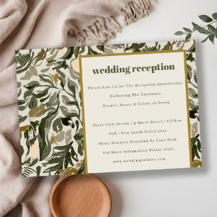 Rustic Boho Green Botanical Wedding Reception Enclosure Card
