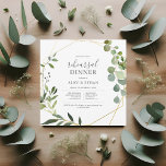 Rustic Boho Greenery Calligraphy Rehearsal Dinner Invitation<br><div class="desc">Introducing our exclusive rehearsal dinner invitation, tailored just for you. Unveiling a delicate watercolor eucalyptus design, gracefully encased within a contemporary geometric frame. The perfect blend of tradition and trend, our invitations are adorned with an exquisite combination of modern script and classic serif font. Set the tone for an unforgettable...</div>