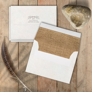 Rustic Boho Ivory Burlap Wedding ID1109 Envelope