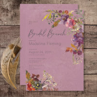 Rustic Boho Jewel Tone Plum Florals Bridal Brunch