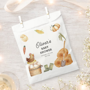 Rustic Boho Locally Grown Farm Chicken Baby Shower Favour Bags