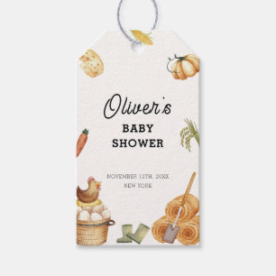 Rustic Boho Locally Grown Farm Chicken Baby Shower Gift Tags