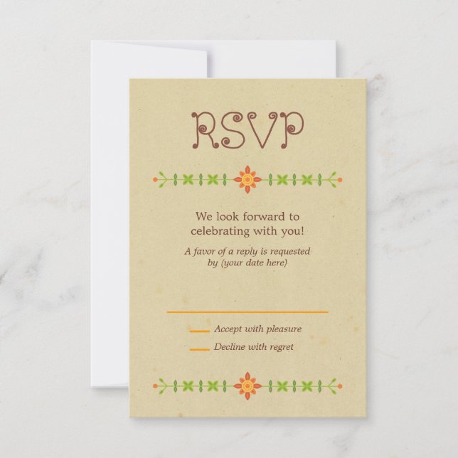 Rustic Boho Lovebird Owl Couple Wedding RSVP Card (Front)