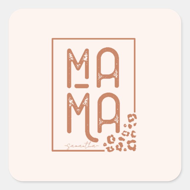 Rustic Boho Mama Square Sticker (Front)