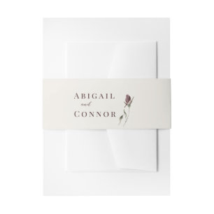 Rustic Boho Marsala Cream Floral Invitation Belly Band