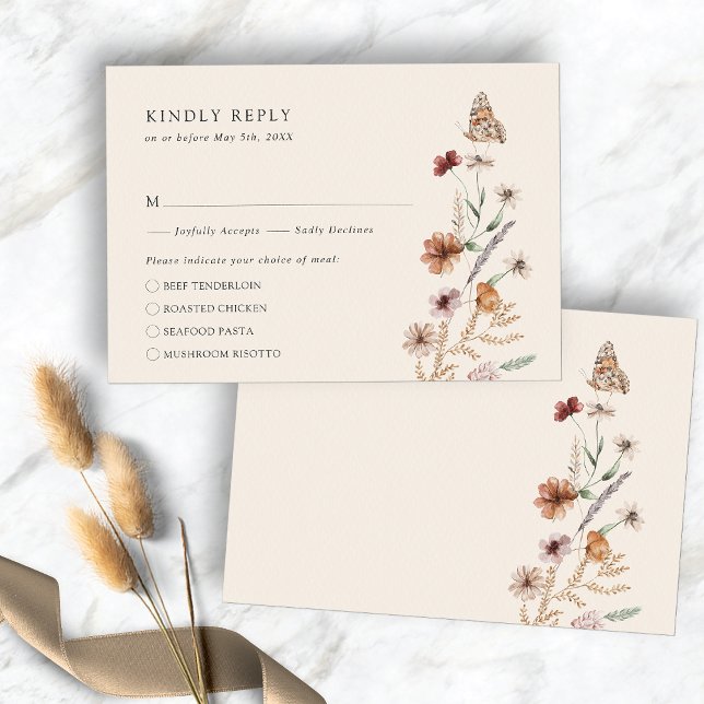 Rustic Boho Meal RSVP Card (Rustic Boho Meal RSVP Card
)