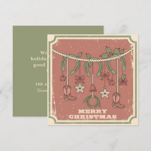 Rustic Boho Merry on the Range Christmas Holiday Card