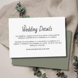 Rustic Boho Modern Casual Wedding Details  Enclosure Card