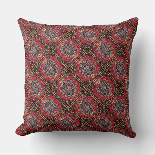 Rustic boho mosaic pattern cushion (Front)