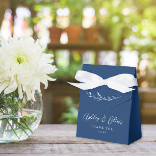 Rustic Boho Navy Blue Wildflower Wedding Favour Box