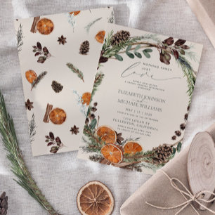 Rustic Boho Nothing Fancy Just Love Citrus Wedding Invitation