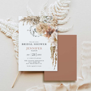 Rustic Boho Pampas Grass Bridal Shower Invitation