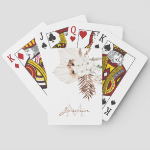 Rustic Boho Pampas Grass Floral Playing Cards