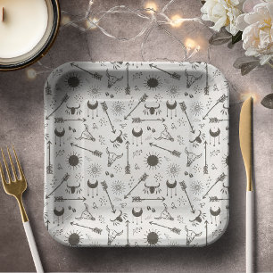 Rustic Boho Pattern ID1109 Paper Plate