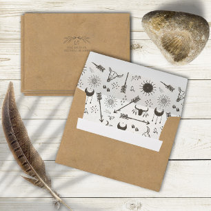 Rustic Boho Pattern Kraft Paper ID1109 Envelope
