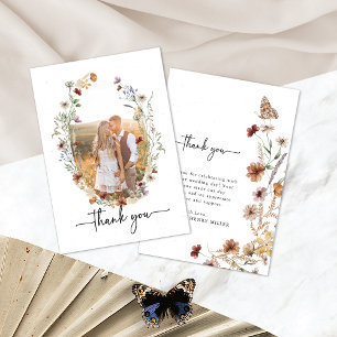 Rustic Boho Photo Thank You Card